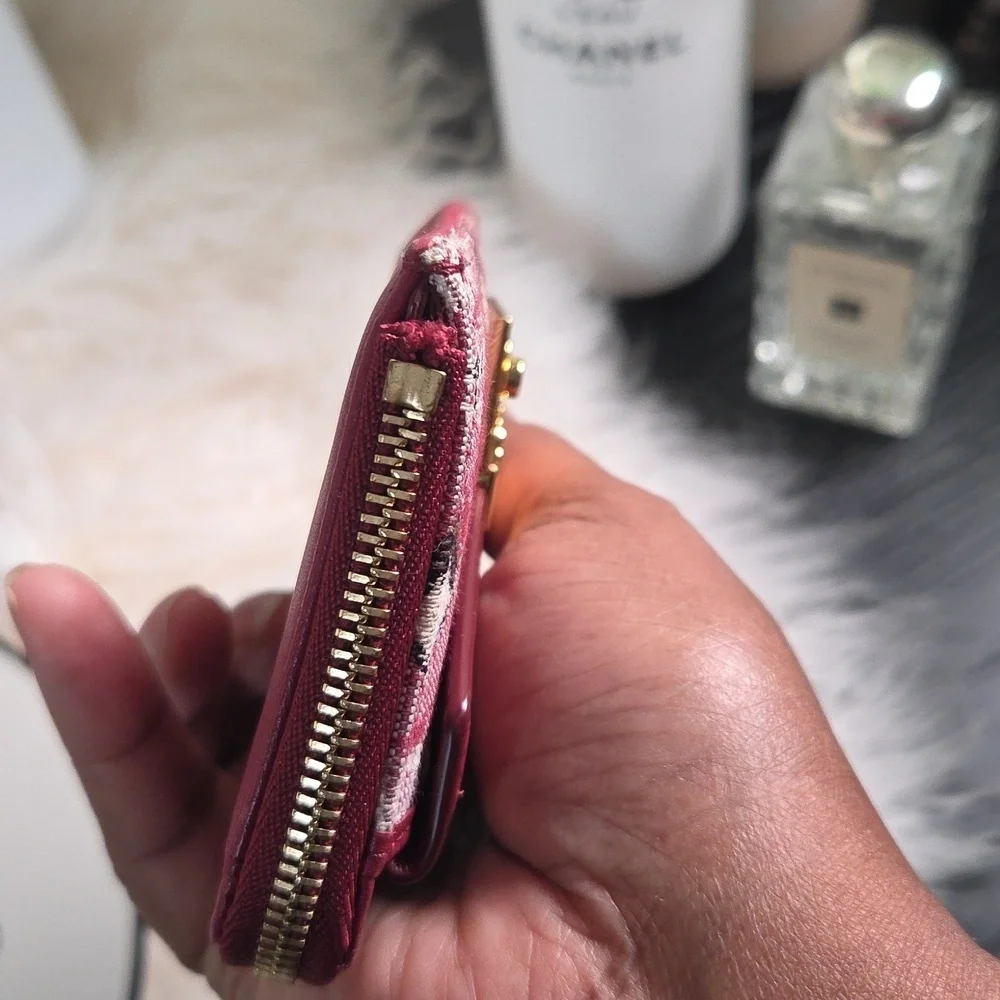 MCM New Jacquard Monogram Zip Card Case